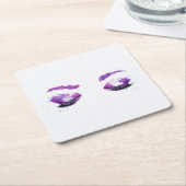 Glamour Lila Eyes & Brows Wasserfarbe Rechteckiger Pappuntersetzer (angewinkelt)