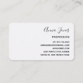 Glamour Lila Eyes & Brows Wasserfarbe Visitenkarte (Rückseite)