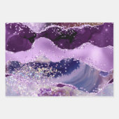 Glamour Lila & rosa Imitate Glitzer Agate Geschenkpapier Set (Vorderseite 2)