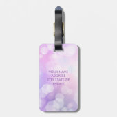 Glamour Lila Sparkle Bokeh - Mit Monogramm Gepäckanhänger (Rückseite vertikal)