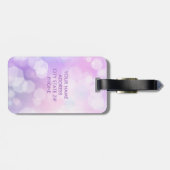 Glamour Lila Sparkle Bokeh - Mit Monogramm Gepäckanhänger (Rückseite horizontal)