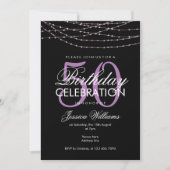 Glamour Lilac Lights 50. Geburtstag Einladung (Vorderseite)