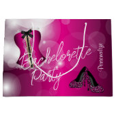 Glamour Lingerie Bachelorette | Hot Pink Bokeh Große Geschenktüte (Vorderseite)