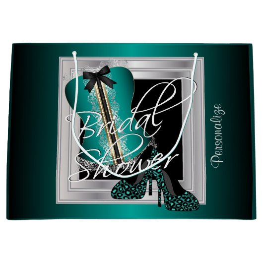 Glamour Lingerie Brautparty | AQUAMARIN Große Geschenktüte (Vorderseite)