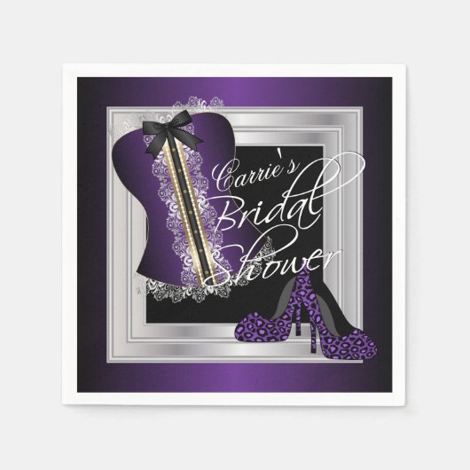 Glamour Lingerie Brautparty | LILA Serviette (Vorderseite)