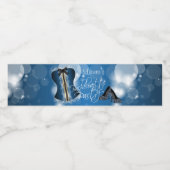 Glamour Lingerie Junggeselinnen-Abschied | Blau Wasserflaschenetikett (Einzelnes Label)