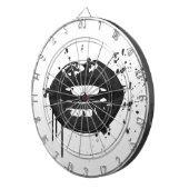 Glamour-Lippen-Abbildung in Schwarzweiß Dartscheibe (Vorderseite rechts)