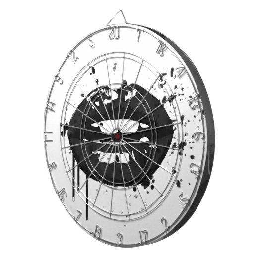 Glamour-Lippen-Abbildung in Schwarzweiß Dartscheibe (Vorderseite rechts)