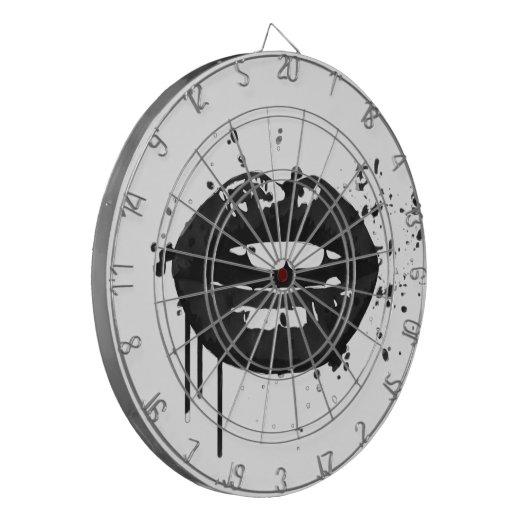 Glamour-Lippen-Abbildung in Schwarzweiß Dartscheibe (Vorderseite Links)