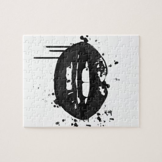 Glamour-Lippen-Abbildung in Schwarzweiß Puzzle (Horizontal)