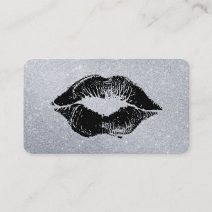 Glamour Lippenstift Kuss Glitter Visitenkarte
