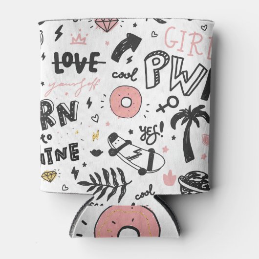 Glamour Lips: Mode nahtlos Muster. Dosenkühler (Vorderseite)