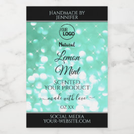 Glamour-Logo-Produktmarken für Aquamarine Sparkle- Lebensmitteletikett