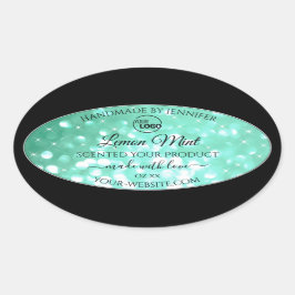 Glamour-Logo-Produktmarken für Aquamarine Sparkle- Ovaler Aufkleber