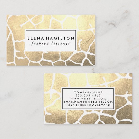 Glamour Luxe Pattern Visitenkarte (Vorne/Hinten)