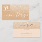 Glamour Luxury Orange Gold Glitzer Logo Image Visitenkarte (Vorne/Hinten)