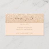 Glamour Luxury Orange Gold Glitzer Logo Image Visitenkarte (Rückseite)