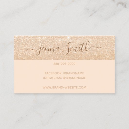 Glamour Luxury Orange Gold Glitzer Logo Image Visitenkarte (Rückseite)