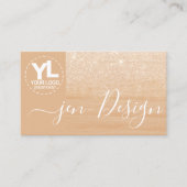 Glamour Luxury Orange Gold Glitzer Logo Image Visitenkarte (Vorderseite)