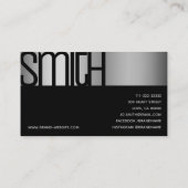 Glamour Luxus Silver Elegant Salon Visitenkarte (Rückseite)