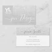Glamour Luxus Silver Glitzer Logo Vorlage Visitenkarte (Vorne/Hinten)