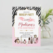 Glamour macht Geburtstagsfeier Einladung (Stehend Vorderseite)