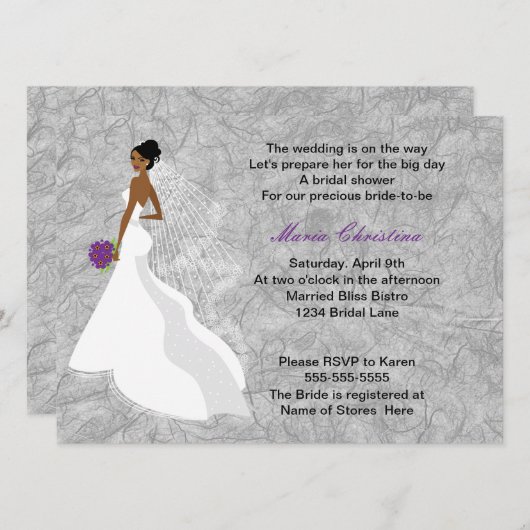 Glamour-Mädchen-Brautparty-Einladung 1 (cback) Einladung (Vorne/Hinten)