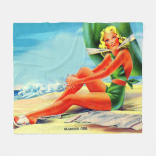 Glamour-Mädchen der 40er Jahre Fleecedecke