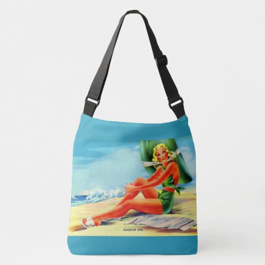 Glamour-Mädchen der 40er Jahre Tragetaschen Mit Langen Trägern (Vorderseite)