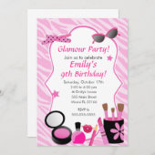Glamour-Mädchen-Geburtstags-Party Einladung (Vorne/Hinten)