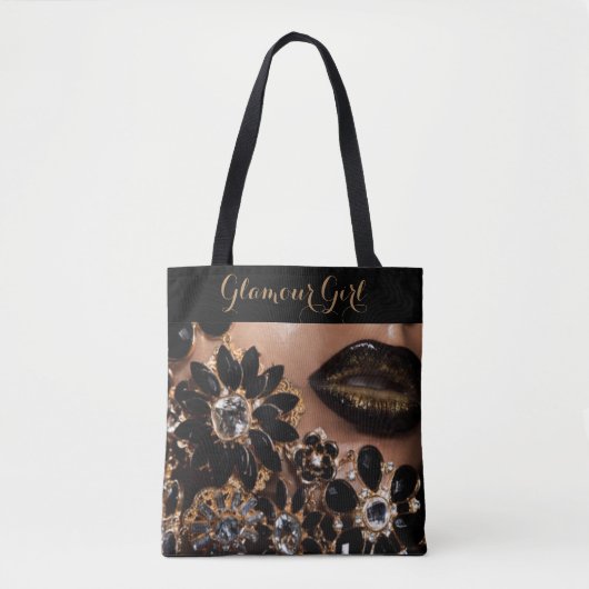 Glamour-Mädchen-Lippenstift u. Blumenjuwelen Tasche (Vorderseite)