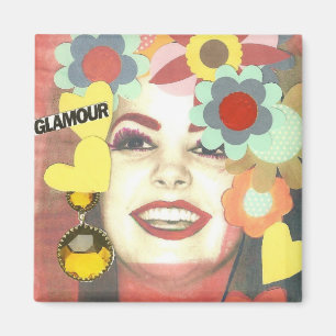 Glamour-Mädchen-Mischmedium-Magnet Magnet