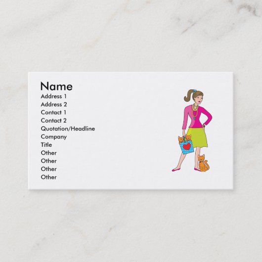 Glamour-Mädchen Visitenkarte (Vorderseite)