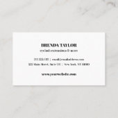 Glamour Makeup Artist Eyelash beruflich Visitenkarte (Rückseite)