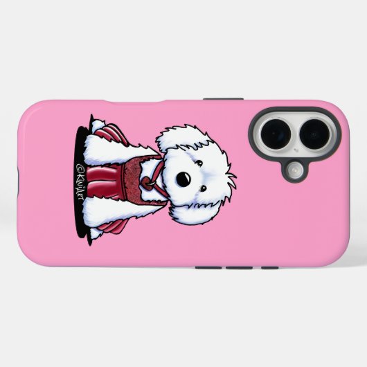 Glamour Maltese Dog iPhone Case (Rückseite (Horizontal))