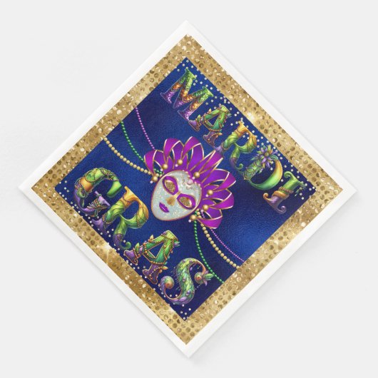 Glamour Masquerade Mardi Gras Party Serviette (Ecke)