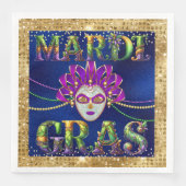 Glamour Masquerade Mardi Gras Party Serviette (Vorderseite)