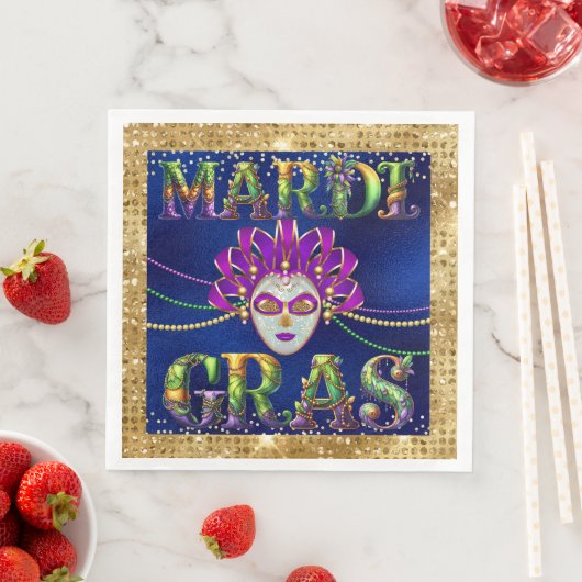 Glamour Masquerade Mardi Gras Party Serviette (Beispiel)