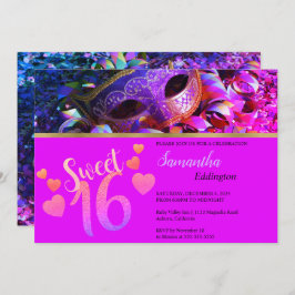 Glamour Masquerade Sweet 16 Einladung