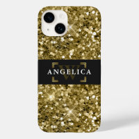 Glamour Mit Monogramm Sparkle Metallic Gold