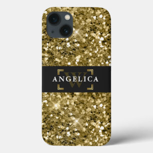 Glamour Mit Monogramm Sparkle Metallic Gold Case-Mate iPhone Hülle