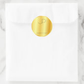 Glamour Mit Monogramm Template Imitats Gold Runder Aufkleber (Tasche)
