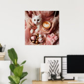 Glamour Mode Luxus Girl-Kaffee-Foto Poster (Heimbüro)