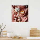 Glamour Mode Luxus Girl-Kaffee-Foto Poster (Küche)