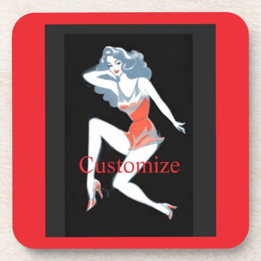 Glamour Model Posing Thunder_Cove Getränkeuntersetzer (Vorderseite)