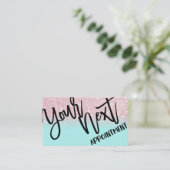 Glamour Modern Girly Mint Pink Glitzer Ombre Terminkarte (Stehend Vorderseite)