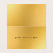 Glamour Moderne elegante Imitate Gold Template Pre Visitenkarten (Außenseite Aufgefaltet)
