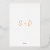 Glamour Moderne Goldfolie Einladung (Rückseite)