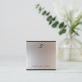 Glamour Moderne Monogram Gold Silver Chic Vorlage Quadratische Visitenkarte (Stehend Vorderseite)