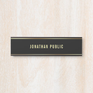 Glamour Moderne Schwarz-Gold-Vorlage Türschild